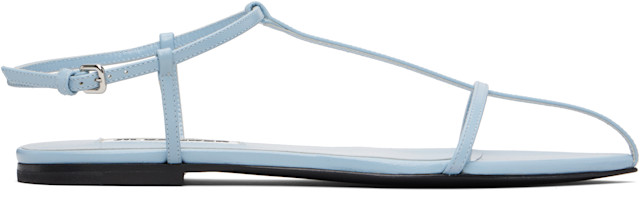Jil Sander: Blue Cage Flat Sandals | SSENSE