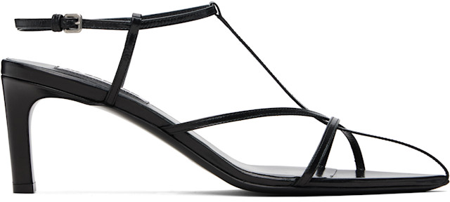 Jil Sander: Black Cage Heeled Sandals | SSENSE