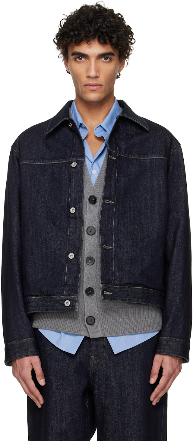 Jil Sander: Navy Blouson Jacket | SSENSE