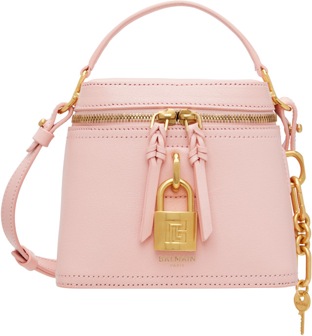 Balmain: ピンク Pulse Vanity レザー バッグ | SSENSE 日本