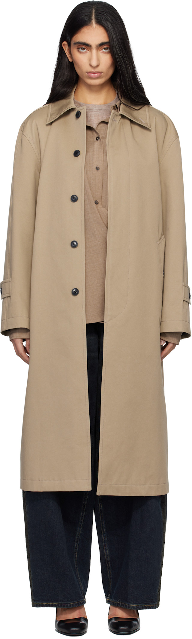 TONYWACK: Beige Single-Breasted Trench Coat | SSENSE