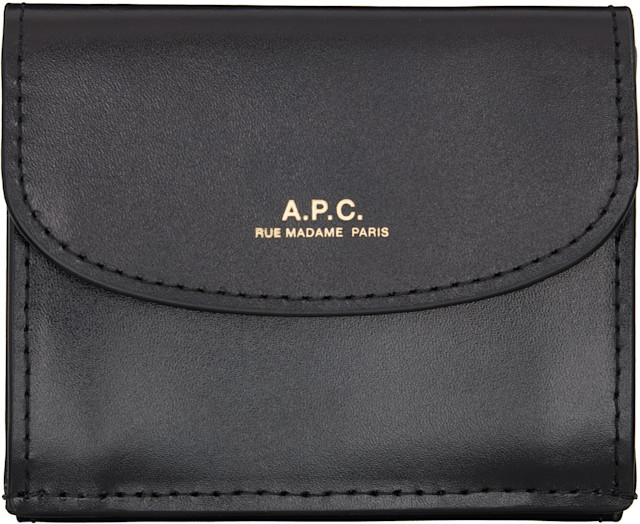 A.P.C.: Black Trifold Genève Wallet | SSENSE