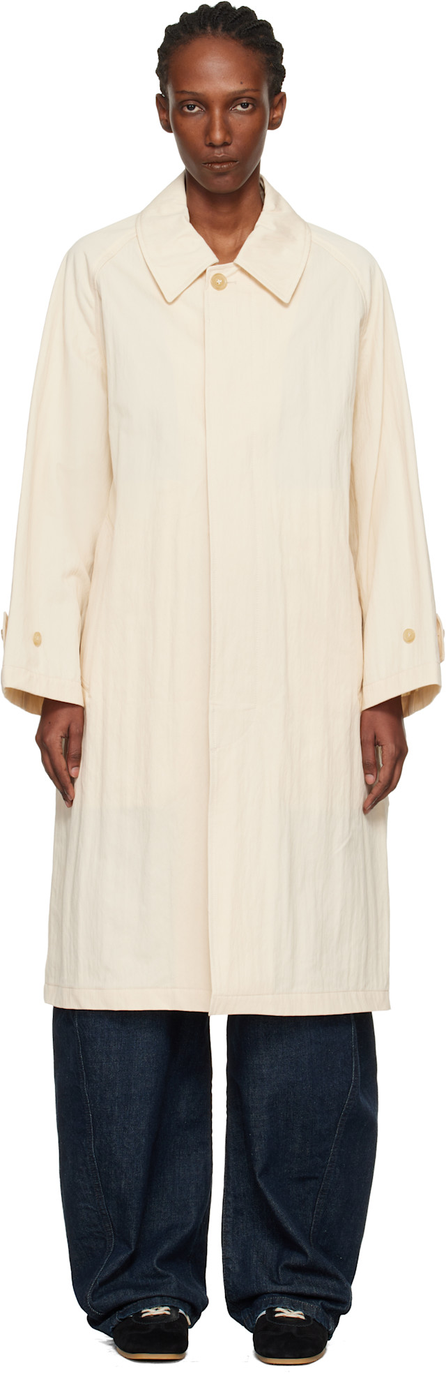 A.P.C.: Beige Amy Mac Trench Coat | SSENSE