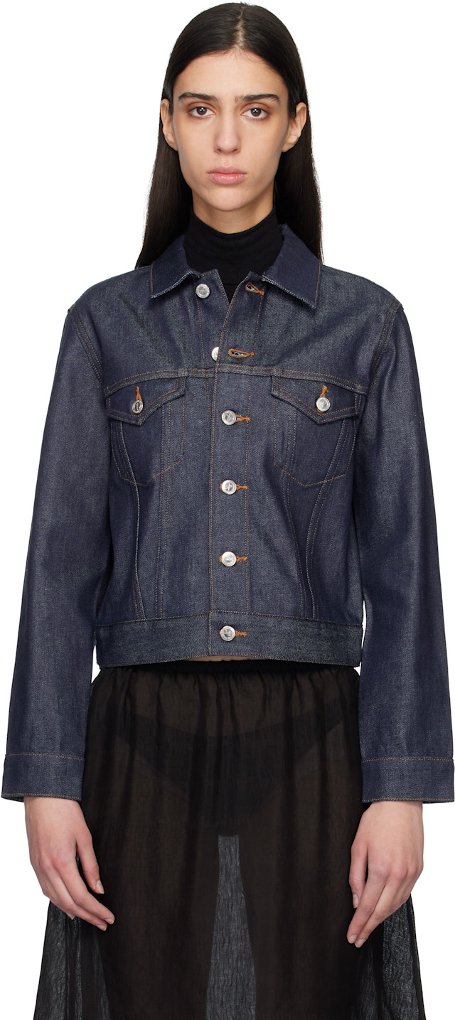 A.P.C.: Navy Dion Denim Jacket | SSENSE A.P.C.: Navy Dion Denim Jacket | SSENSE