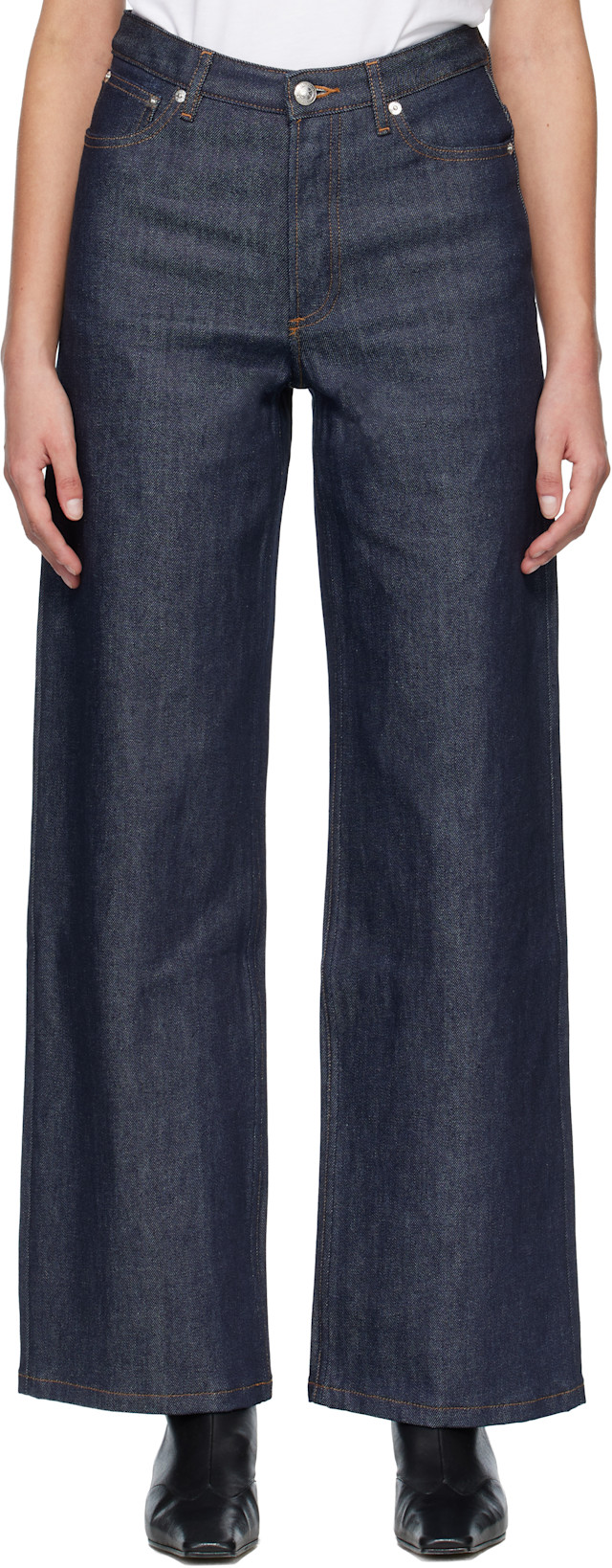 A.P.C.: Navy Elisabeth Jeans | SSENSE