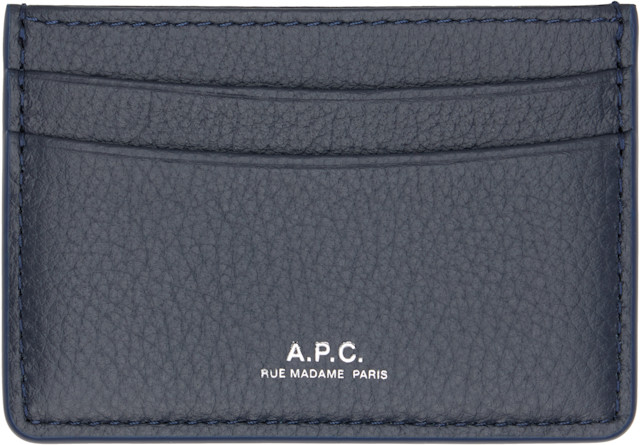 A.P.C.: Navy André Card Holder | SSENSE
