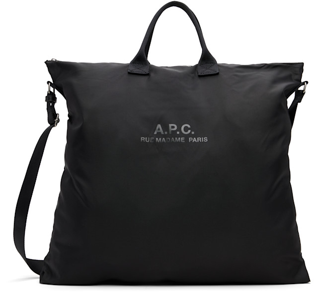 A.P.C. 黒トートバッグ A.P.C.: ブラック Backstage クロスボディ トートバッグ | SSENSE 日本
