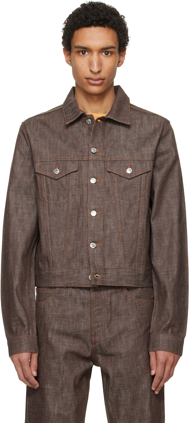 A.P.C.: Brown Lenny Denim Jacket | SSENSE