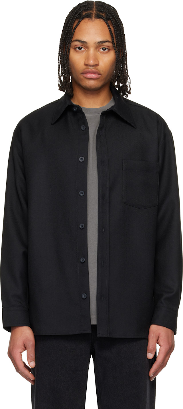 A.P.C. プルオーバーシャツ ブラック A.P.C.: ブラック Malaury オーバーシャツ | SSENSE 日本