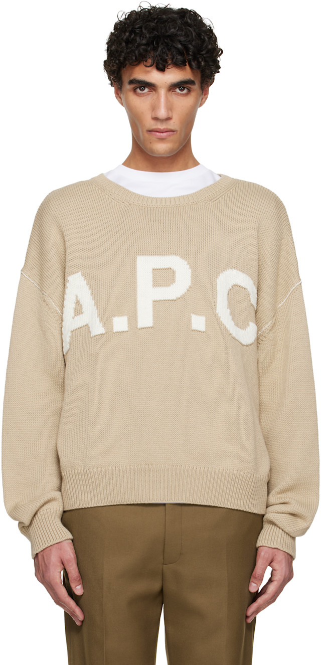 A.P.C.: ベージュ Logo 'A.P.C.' セーター | SSENSE 日本