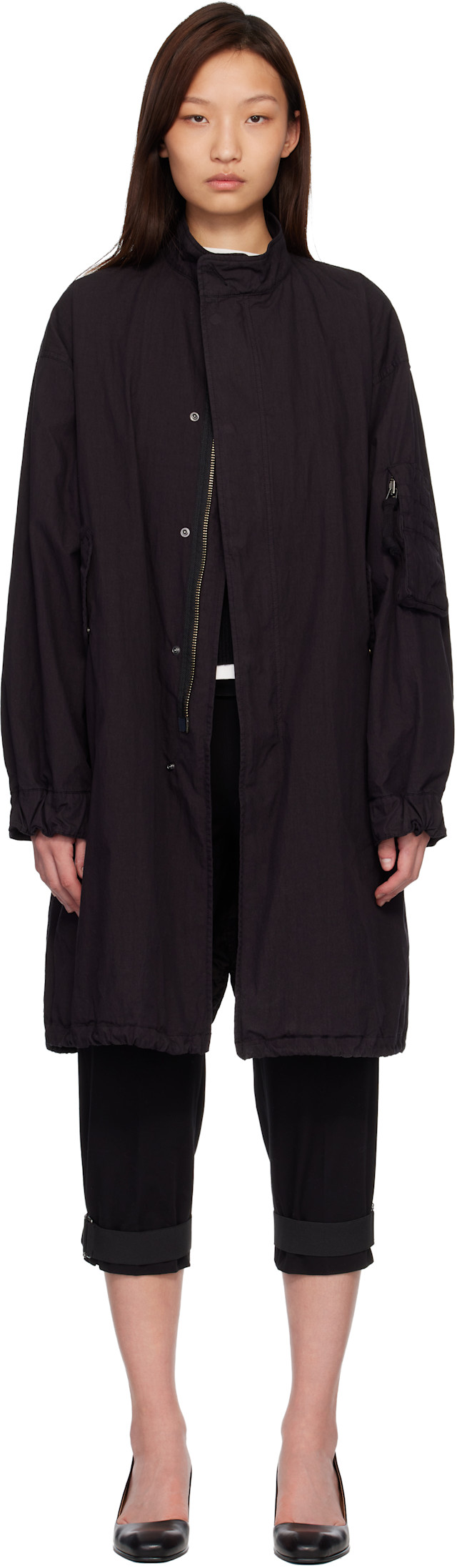 COOR: Black Garment Dyed Fishtail Parka | SSENSE