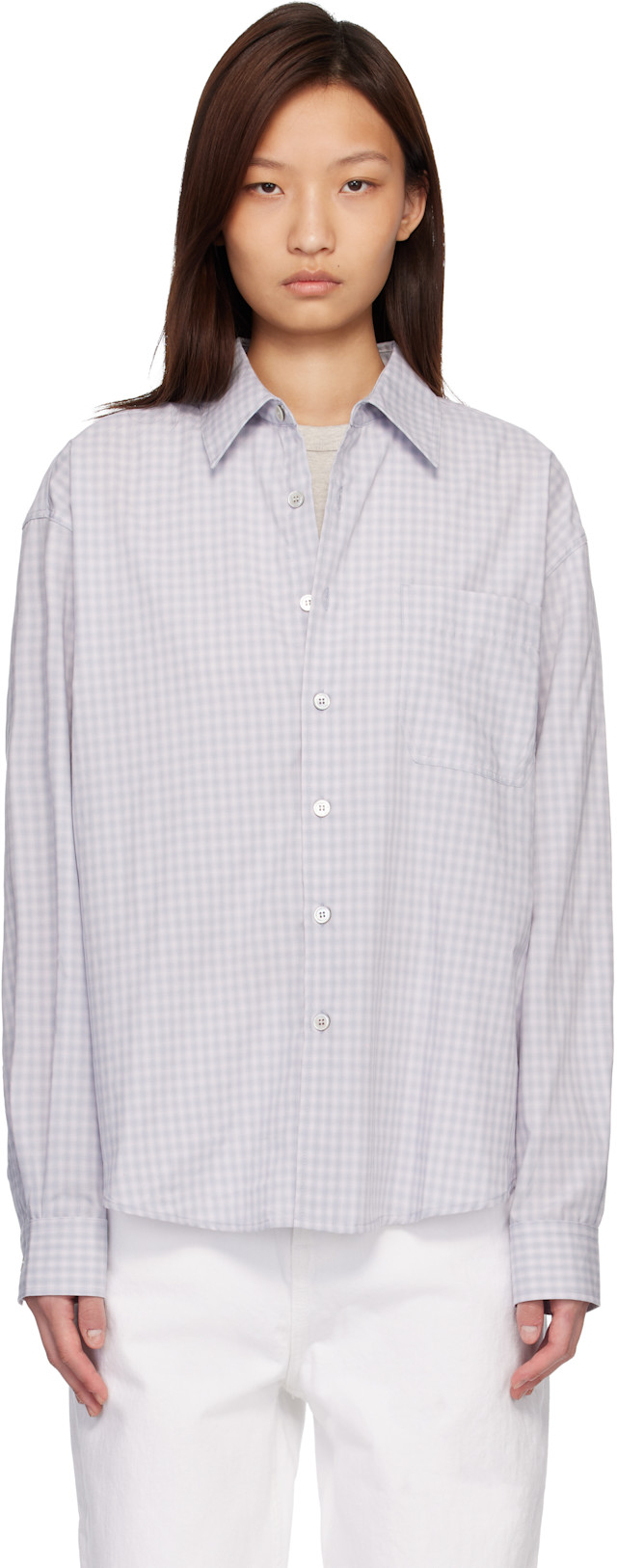 COOR: Blue Micro Ombre Check Shirt | SSENSE