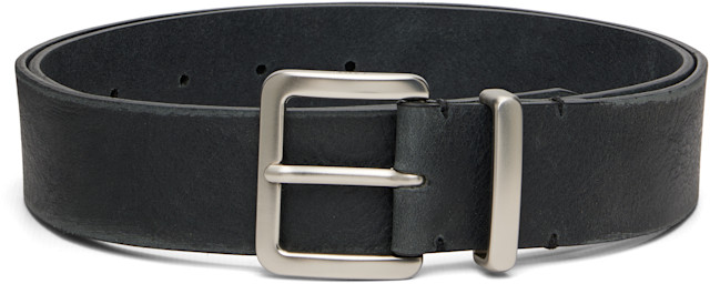 COOR: Black Edge Sanding Cow Leather Belt | SSENSE