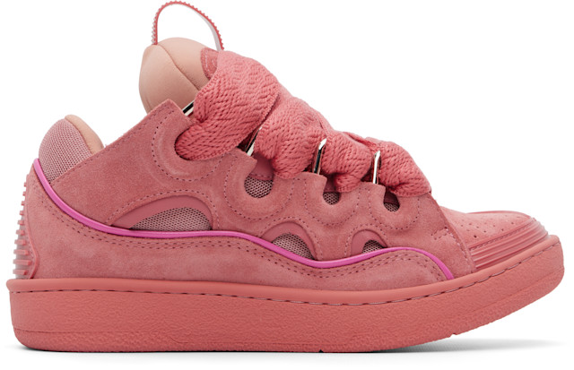 LANVIN ランバン CURB sneaker サイズ43 ピンク Lanvin: Pink Monochrome Suede Curb Sneakers | SSENSE Canada