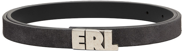 ERL ベルト ERL: Gray 'ERL' Leather Belt | SSENSE