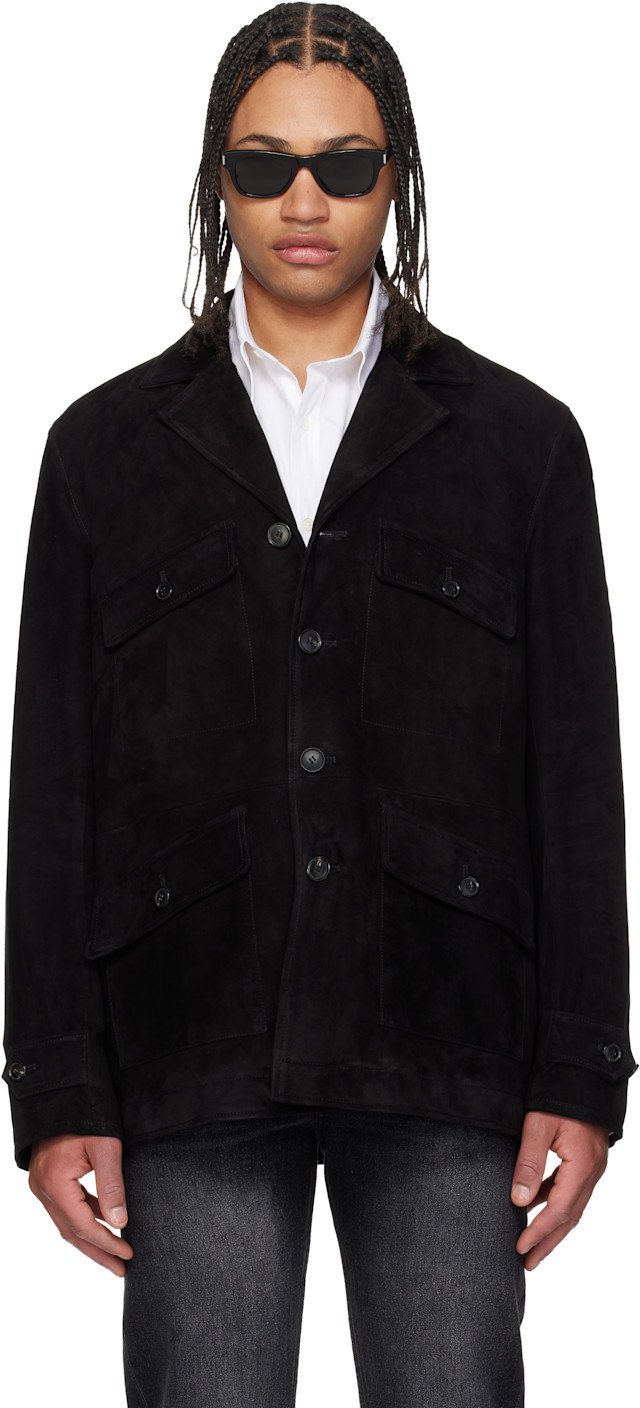 Paul Smith: Black Field Suede Jacket | SSENSE