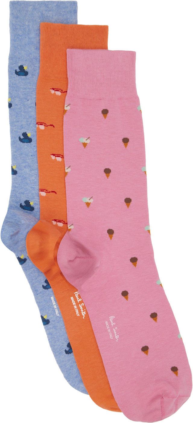 Paul Smith: マルチカラー Summer Novelty ソックス 3足セット