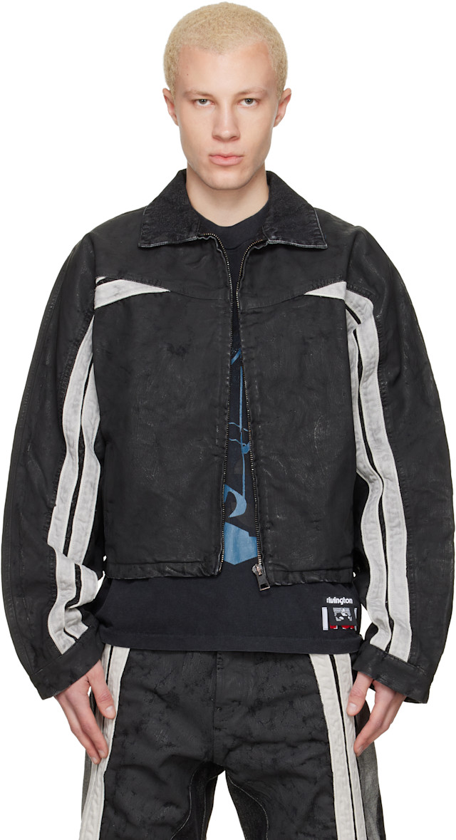 Rivington Roi Rebis: Black Denim Trappist Trucker Jacket | SSENSE