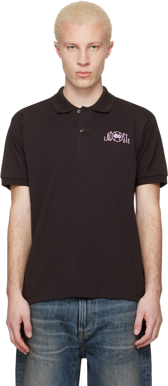Lacoste: Brown Classic Fit Graphic Branding Polo | SSENSE