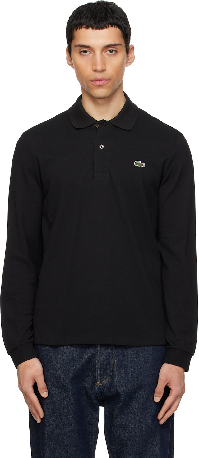 Lacoste: ブラック Classic Fit L.12.12 長袖ポロシャツ | SSENSE 日本