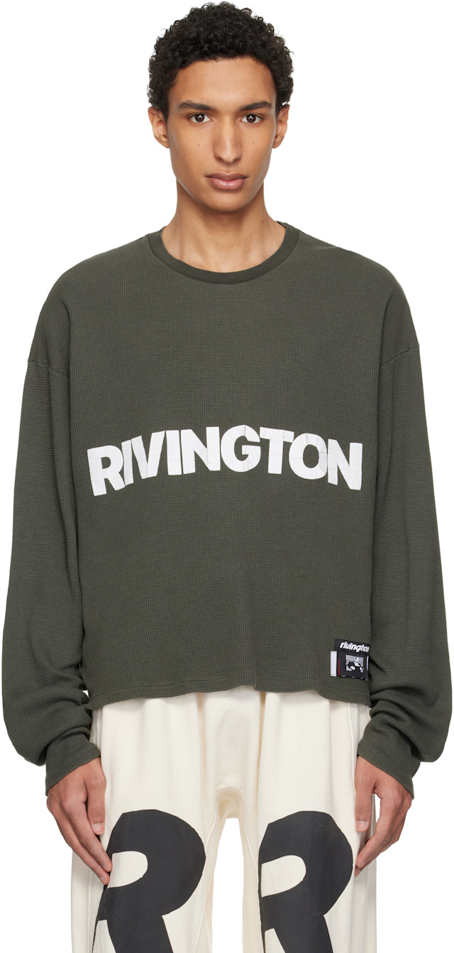 Rivington Roi Rebis: Khaki 'Anti Death' Thermal T-shirt | SSENSE