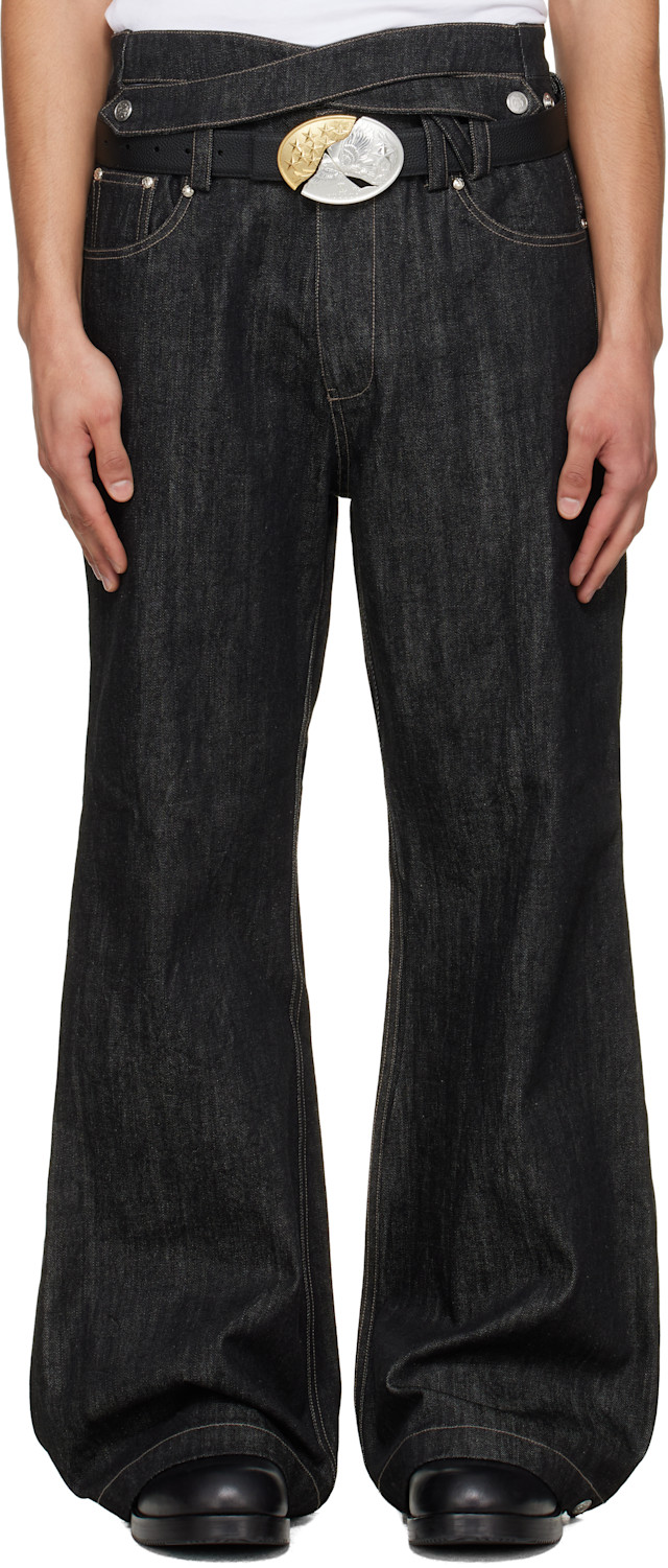 パンツ NULLUS 24ss SNAP FIN FLARED JEANS nullus-studios-black-whale-fin