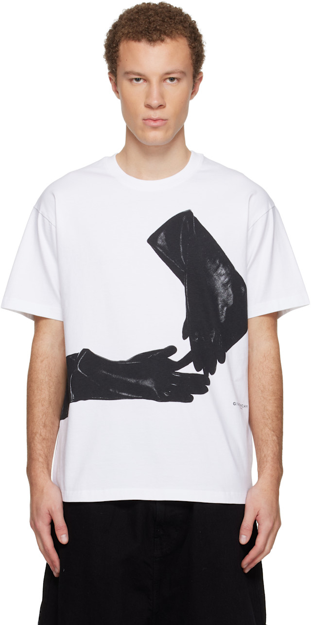 GIVENCHY ホワイト Tシャツ XS T-shirt in cotton with GIVENCHY Stamp print in - white