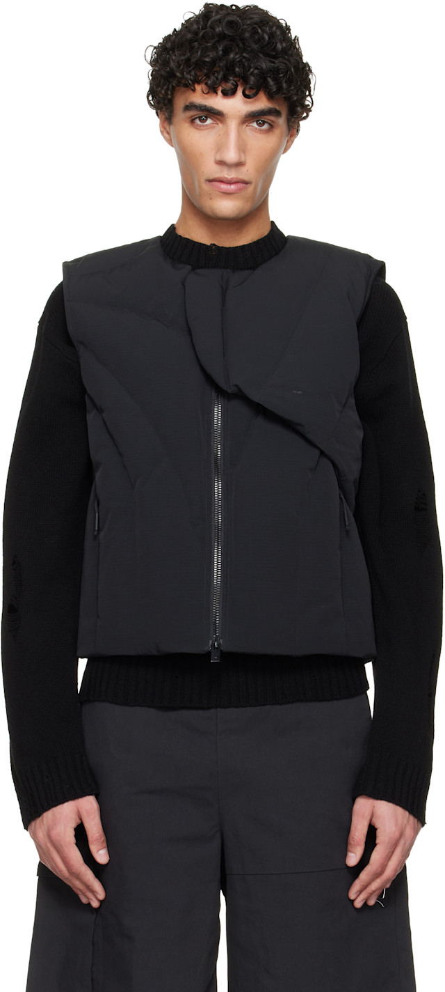 トップス COMMON/DIVISOR / HOOD VEST heliot emil HELIOT EMIL: Black Visus Vest | SSENSE United Kingdom