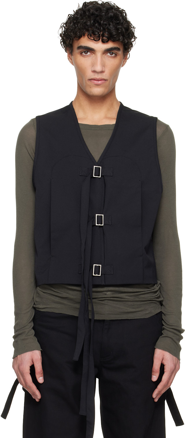 トップス COMMON/DIVISOR / HOOD VEST heliot emil HELIOT EMIL: Black Girth Vest | SSENSE Hong Kong SAR China