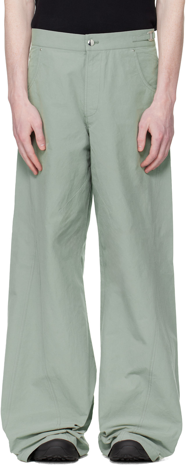 HELIOT EMIL: Green Sella Trousers | SSENSE Italy