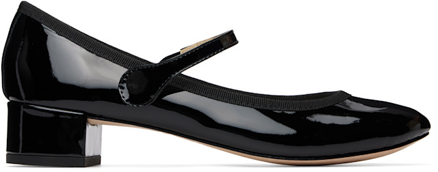 Repetto: Black Rose Mary Jane Heels | SSENSE
