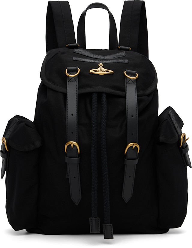 Vivienne Westwood: Black Highland Backpack | SSENSE Vivienne Westwood: Black Highland Backpack | SSENSE