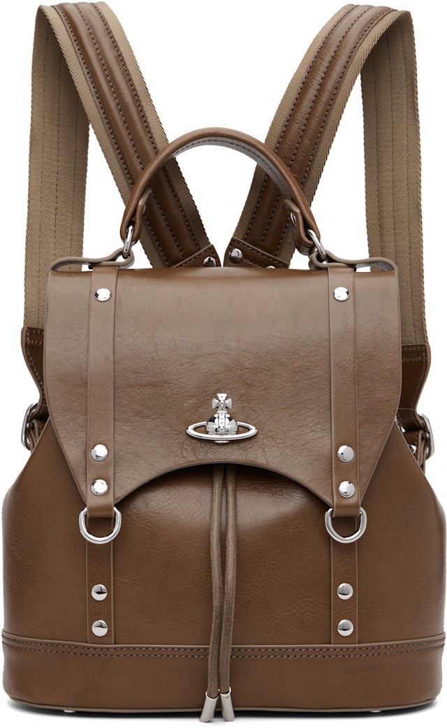 Vivienne Westwood 3way ヌーロック オーブ リュック 茶 Vivienne Westwood: Brown Max Small Backpack | SSENSE