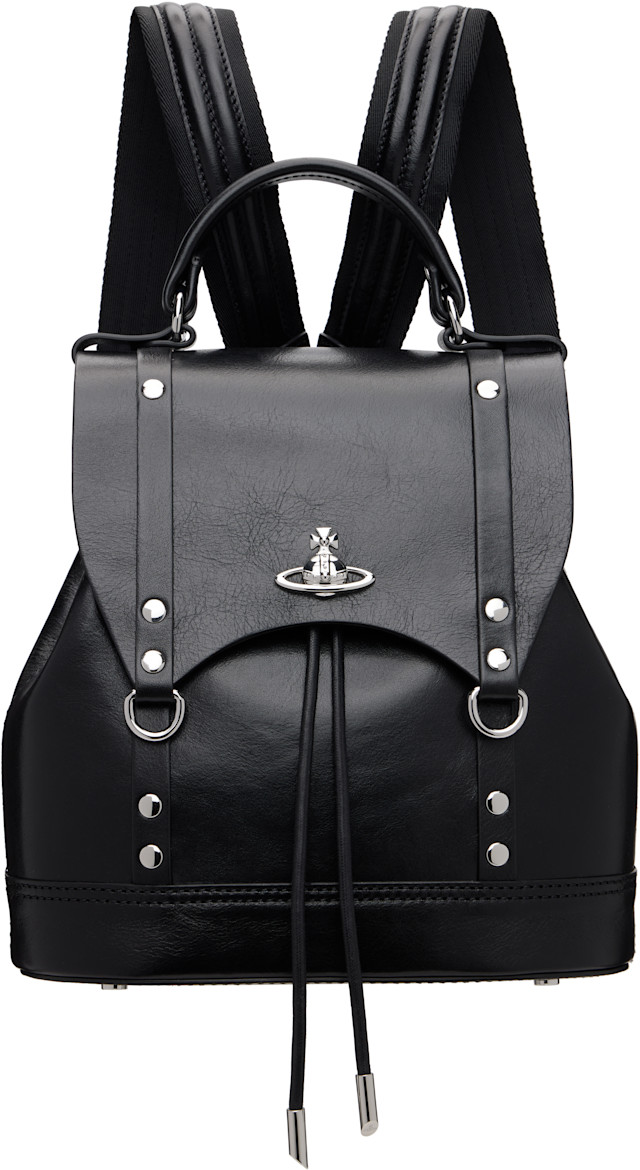 Vivienne Westwood: Black Max Small Backpack | SSENSE Vivienne Westwood: Black Max Small Backpack | SSENSE