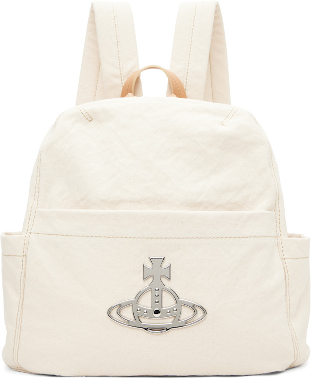 Vivienne Westwood: Beige George Medium Backpack | SSENSE