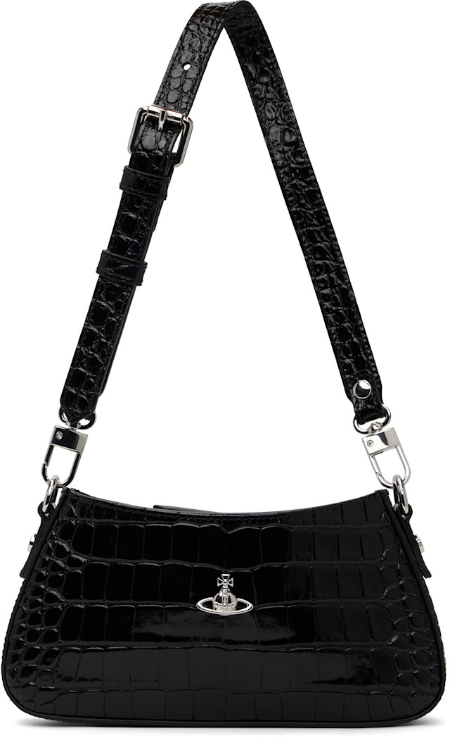 Vivienne Westwood☆ キャンバスバッグ　サティア Vivienne Westwood: Black Tasha Shoulder Phone Bag | SSENSE