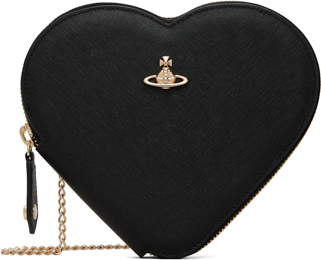 Vivienne Westwood: ブラック Heart クロスボディバッグ | SSENSE 日本