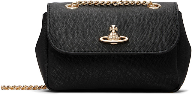 Vivienne Westwood チェーン ショルダーバッグ オーブ ブラック Vivienne Westwood: ブラック スモール チェーンバッグ | SSENSE 日本