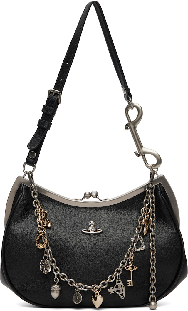 Vivienne Westwood: ブラック Charm Frame バッグ | SSENSE 日本
