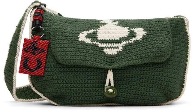 Vivienne Westwood クッション 非売品 Vivienne Westwood: Green Lucky Halfmoon Crochet Bag | SSENSE