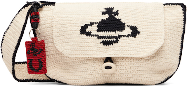 Vivienne Westwood: ベージュ Lucky Halfmoon クロシェ バッグ