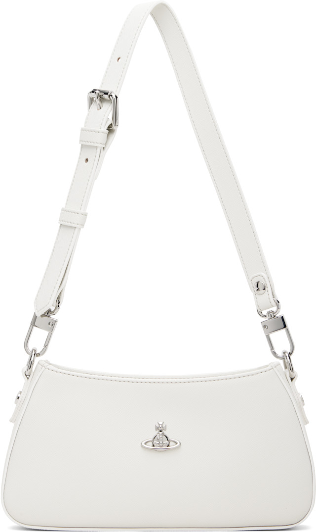 Vivienne Westwood ホワイト ハミルトン ショルダーバッグ Vivienne Westwood: White Tasha Shoulder Phone Bag | SSENSE Canada