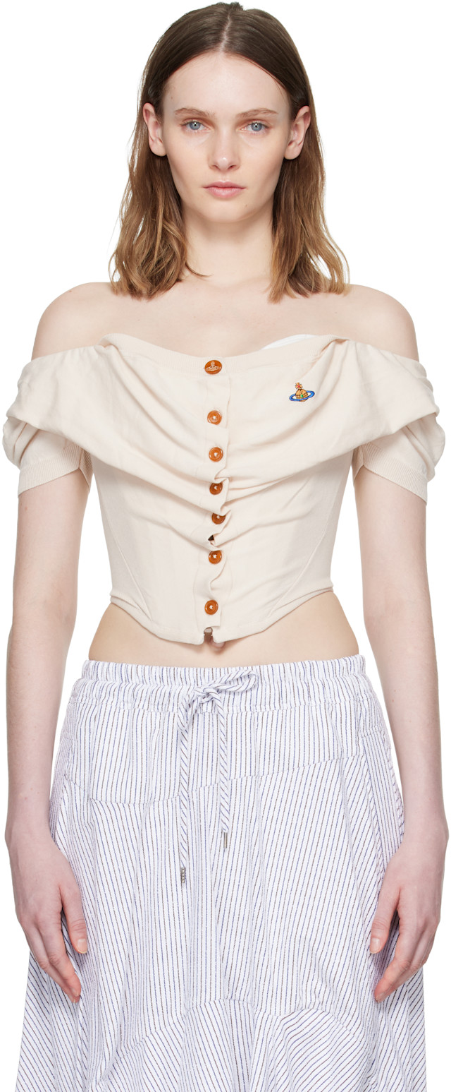 Vivienne Westwood: Off-White Short Sleeve Bea Corset Cardigan