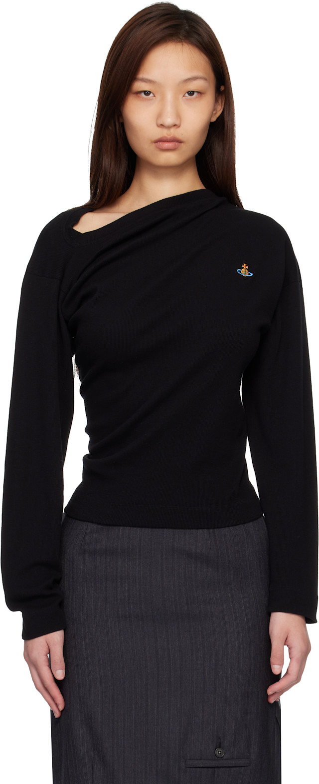 Vivienne Westwood: Black Long Sleeve Hebo Top | SSENSE
