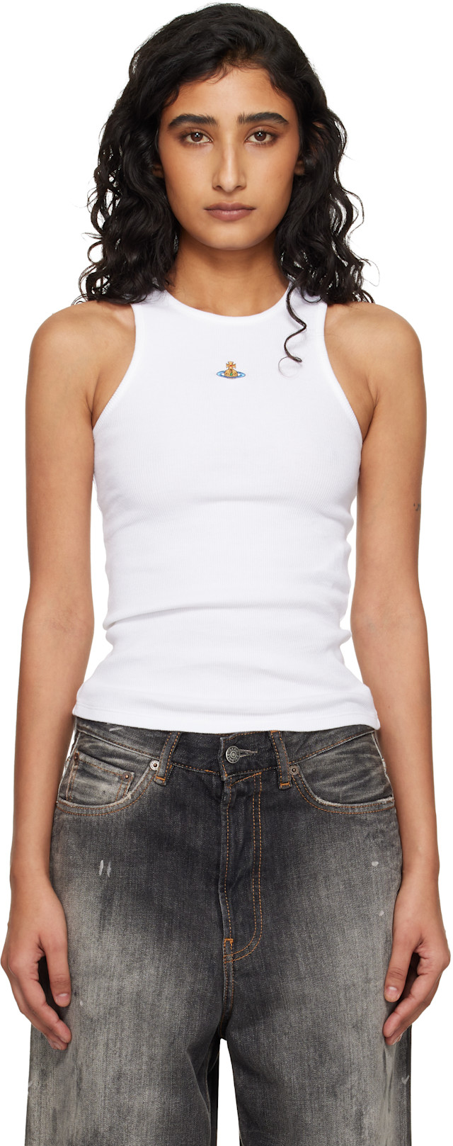 Vivienne Westwood: White Rib Jersey 90s Tank Top | SSENSE