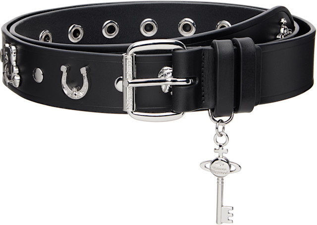 Vivienne Westwood: Black Multi Charms Stud Belt | SSENSE