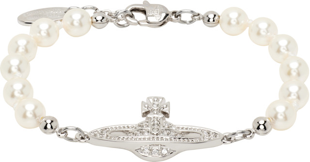 Vivienne Westwood: Mini Bas Relief Faux-Pearl Bracelet | SSENSE