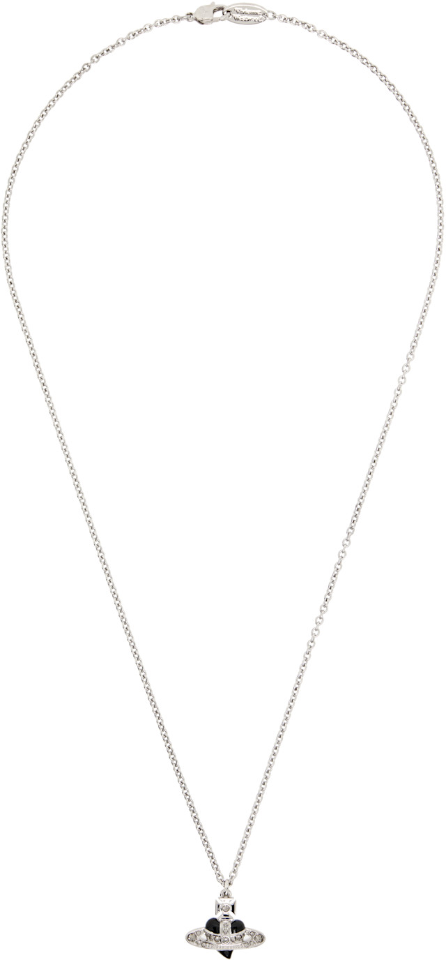 Vivienne Westwood: Diamante Heart Pendant Necklace | SSENSE
