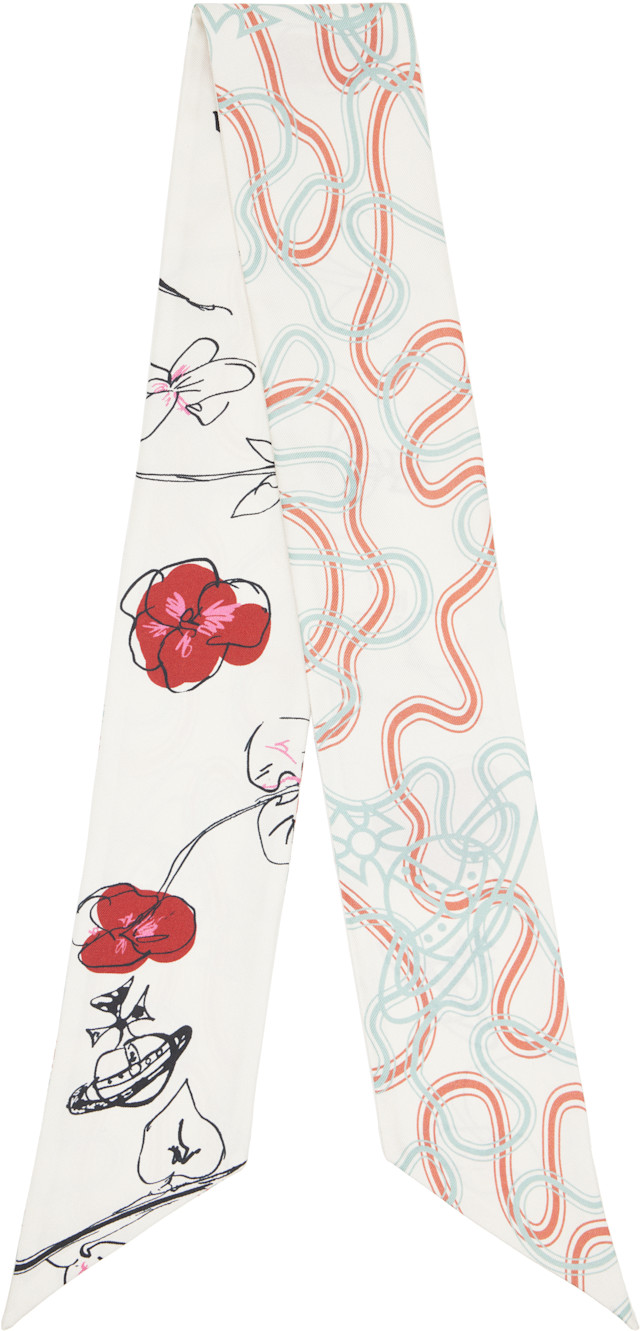 Vivienne Westwood: Multicolor Flower & Orb Twilly Scarf | SSENSE