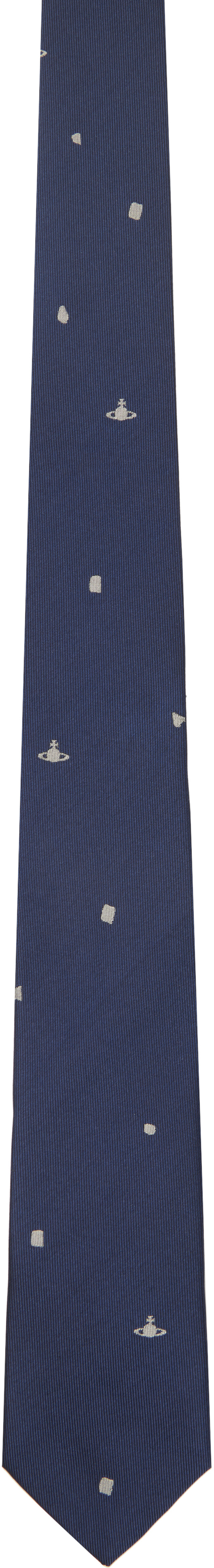 Vivienne Westwood: Navy 7cm Silk Orb Tie | SSENSE